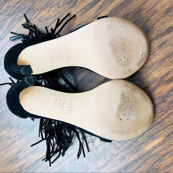 STUART WEITZMAN LOVEFRINGE ANKLE STRAP SANDALS - Picture 7 of 7